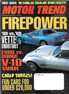 MOTOR TREND 1998 SEPT - M3, VETTE v VETTE, V10 v V10
